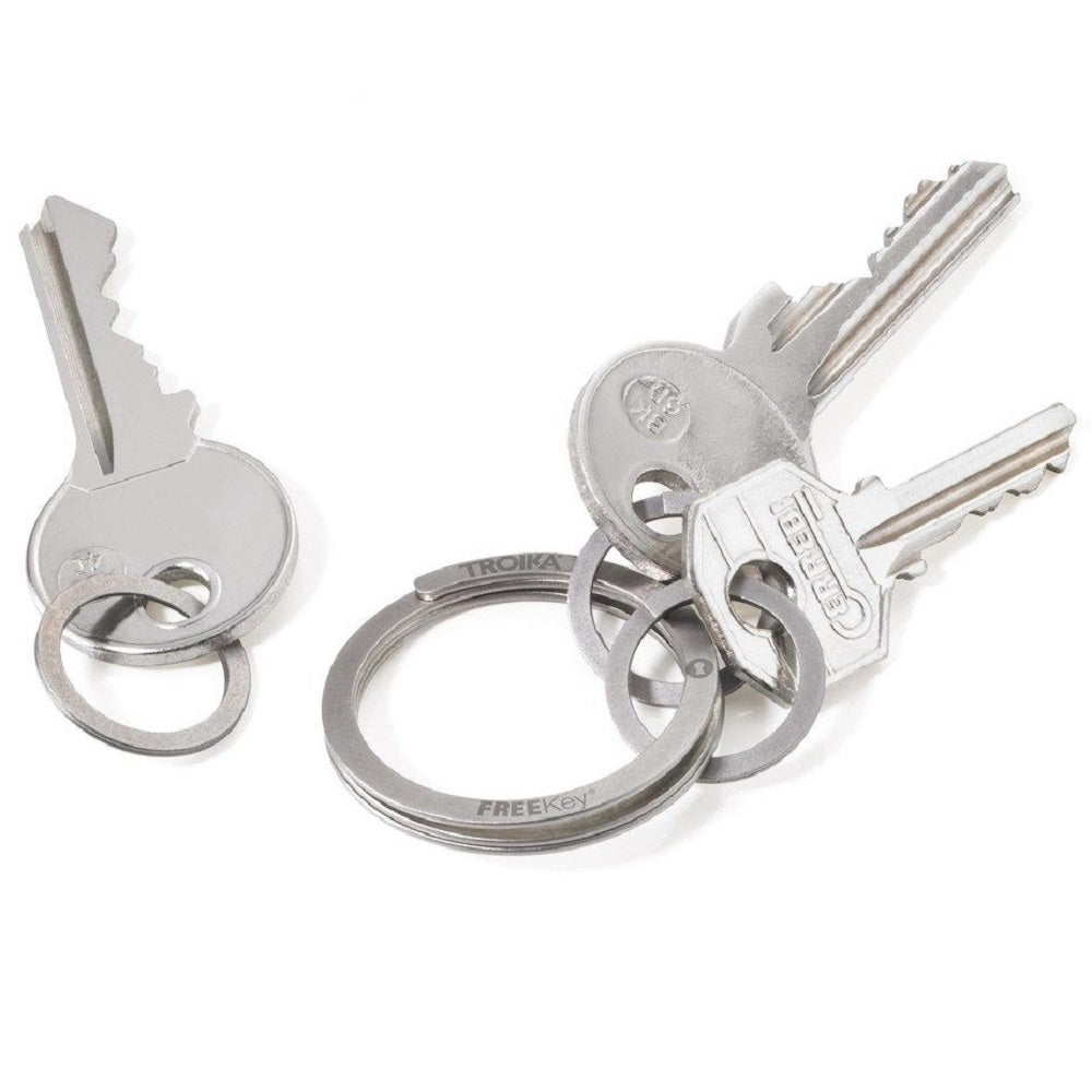 TROIKA Keyring Fingernail Friendly 3 Ring Keyring - FREEKEY SYSTEM