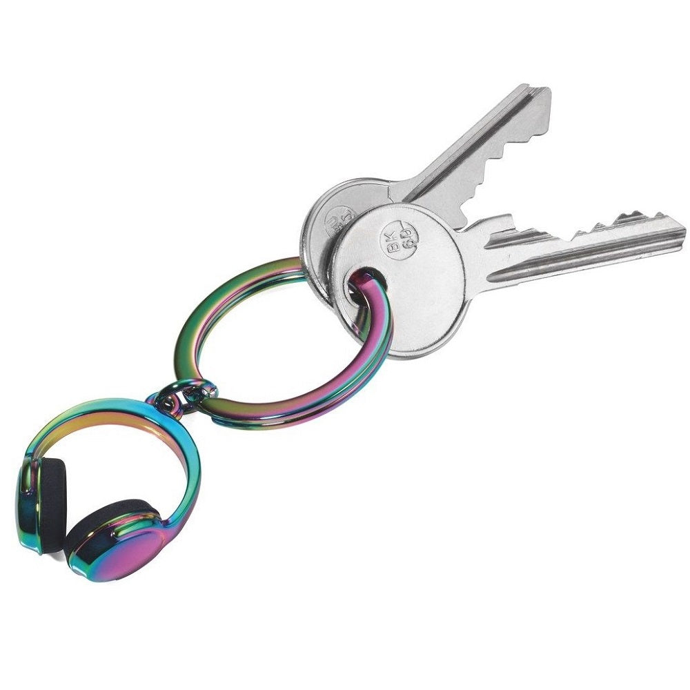 TROIKA Keyring with Headphones Charm ā HEADPHONES MULTICOLOUR