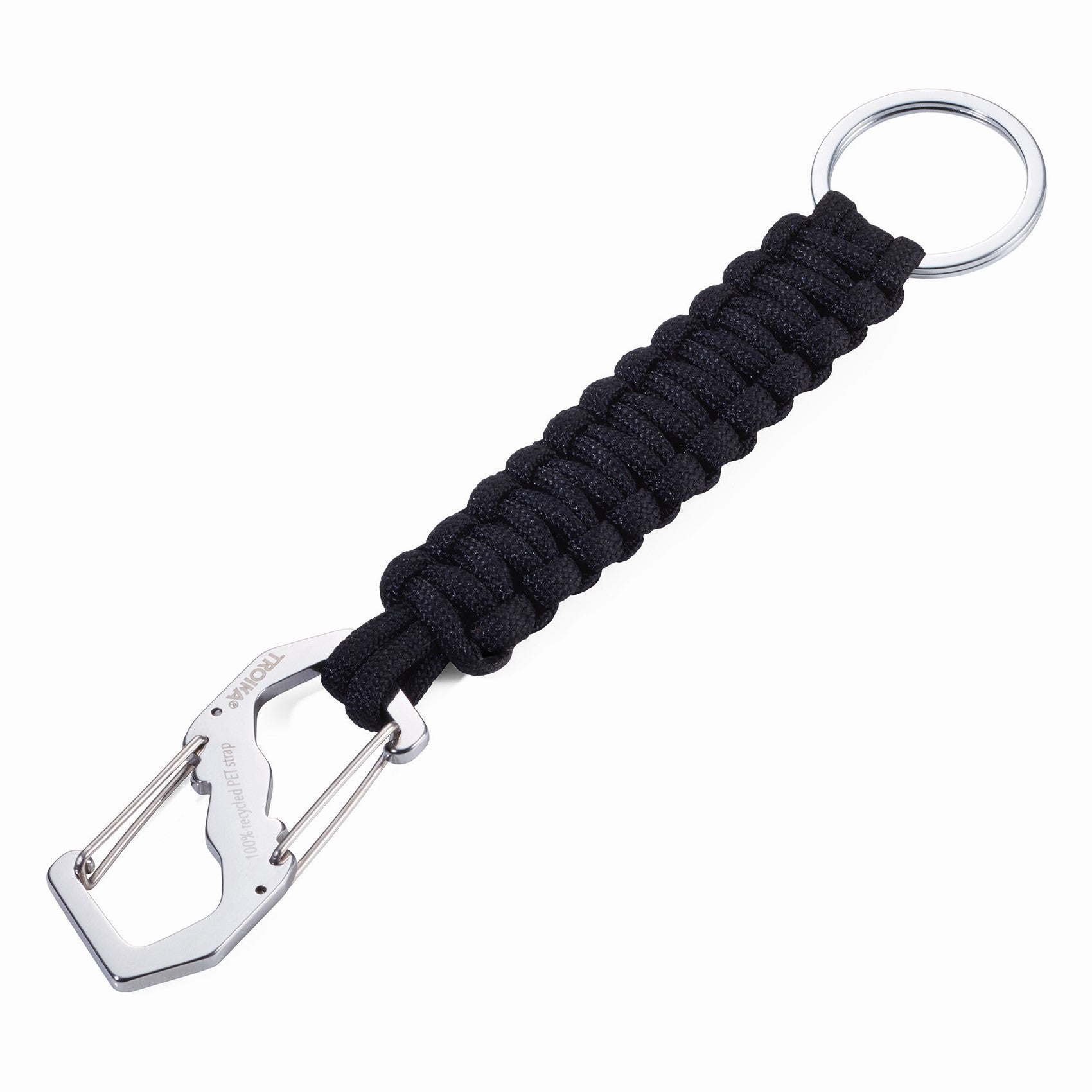 TROIKA Keyring made from Recycled PET Material PET-ER – Black
