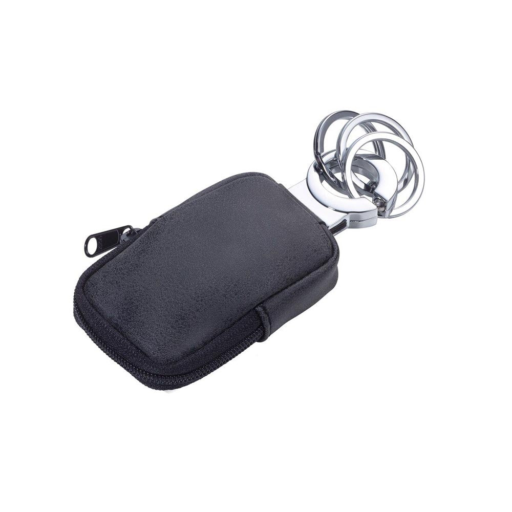 Troika Click-Lock Keyring With Anti-Bacterial Pocket Bag - Dark Grey
