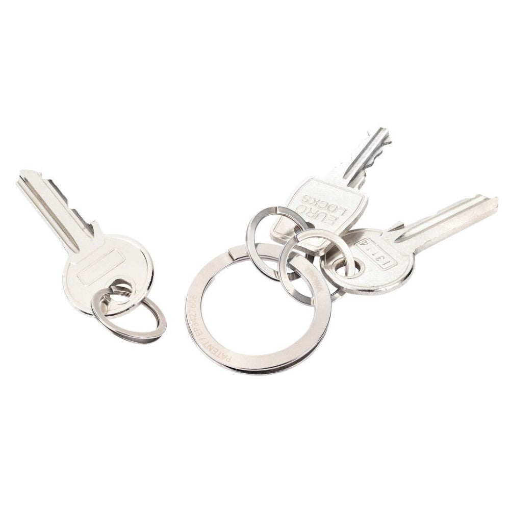 TROIKA Keyring: Nail Guard Patented Mechanism XL Split Ring & 3 Small Rings