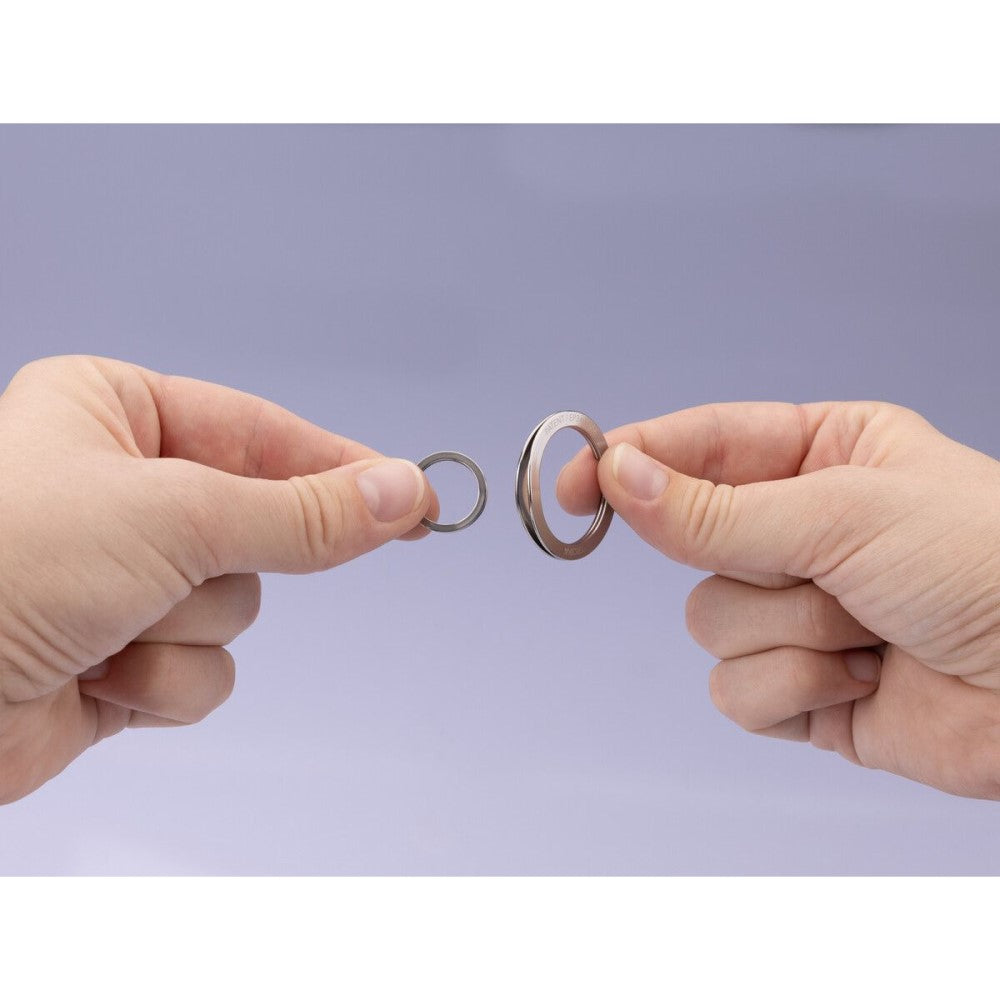 TROIKA Keyring: Nail Guard Patented Mechanism XL Split Ring & 3 Small Rings
