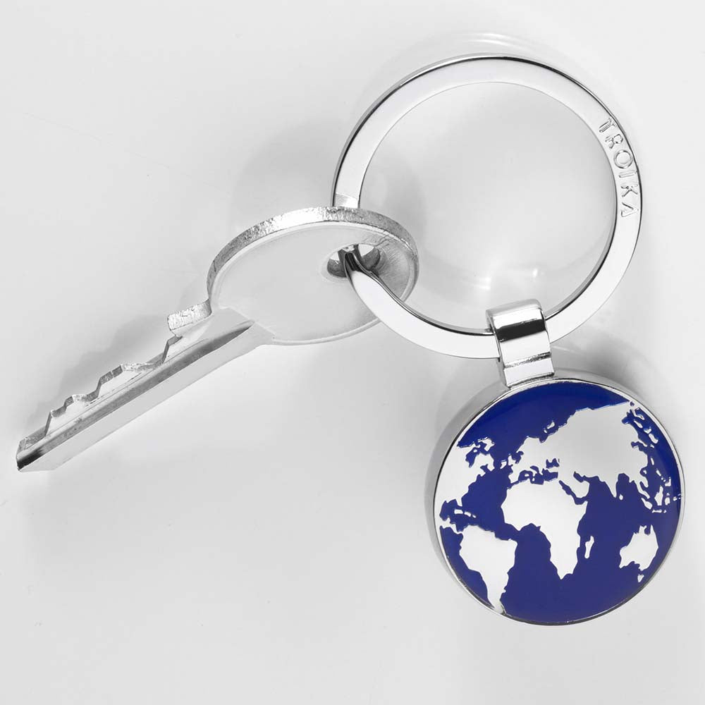Troika Keyring Around The World - Silver And Blue