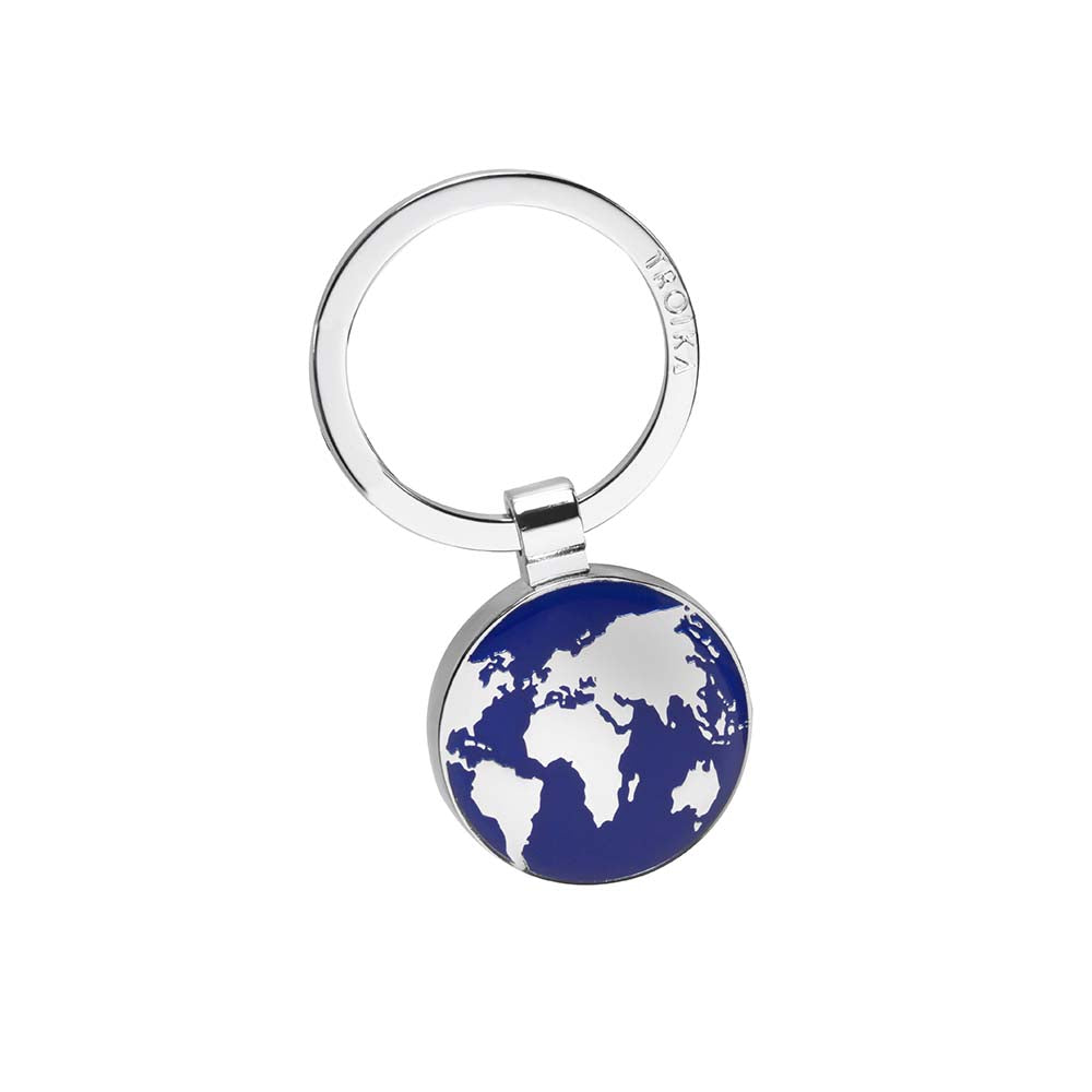 Troika Keyring Around The World - Silver And Blue