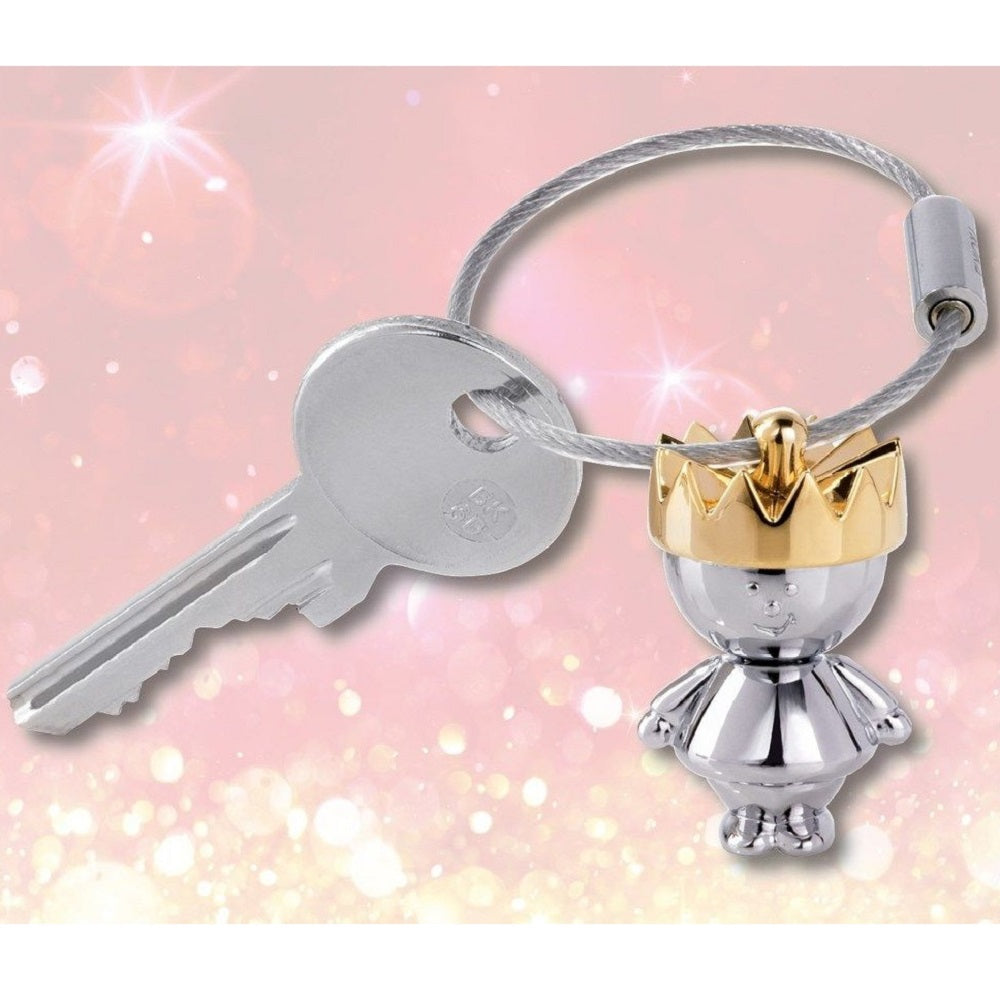 TROIKA Keyring LITTLE KING – Silver and Gold Colours