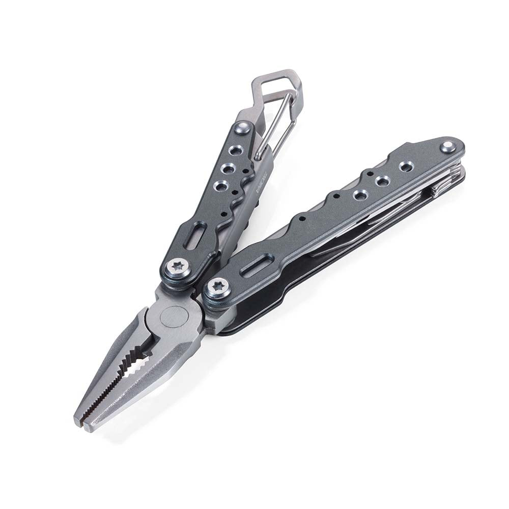 TROIKA Mini-Tool Keyring with 7 Functions - Grey