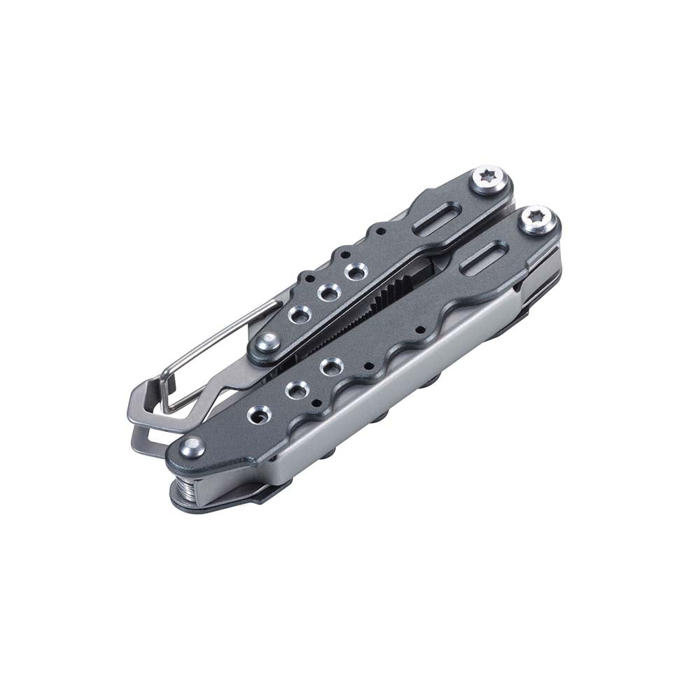 TROIKA Mini-Tool Keyring with 7 Functions - Grey