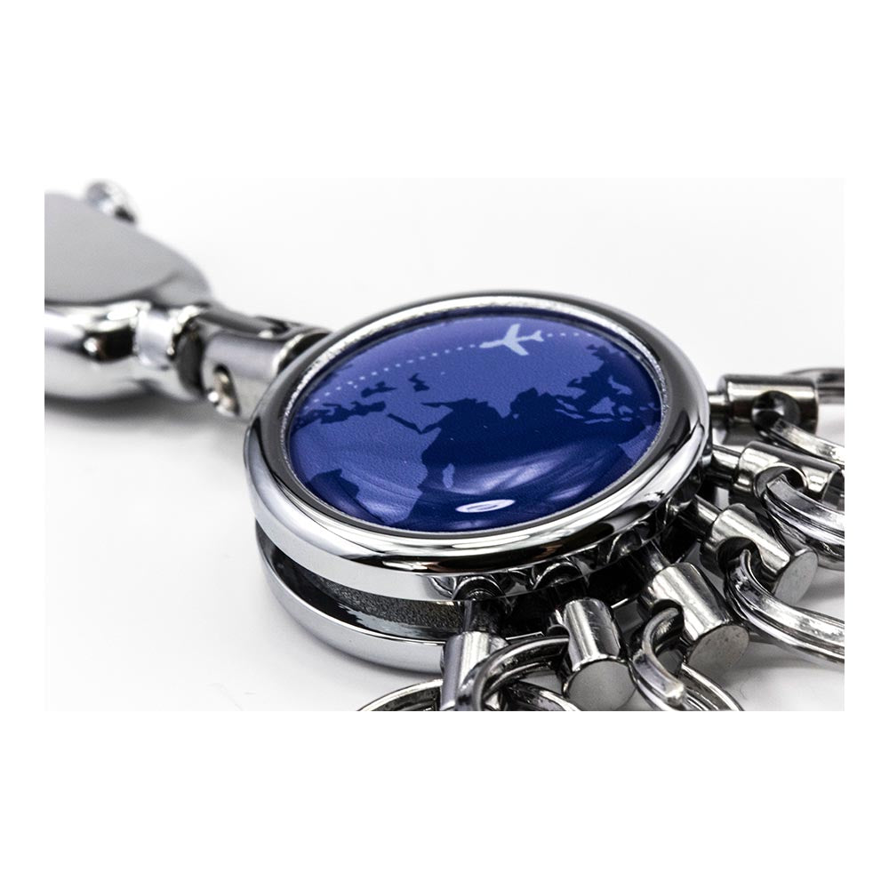 TROIKA Keyring - Carabiner Hook and 6 Easy Release Rings Around the World