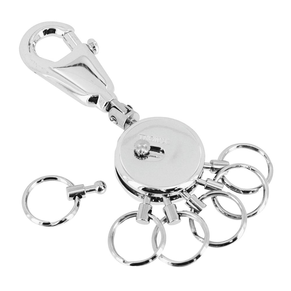 TROIKA Keyring - Carabiner Hook and 6 Easy Release Rings Around the World