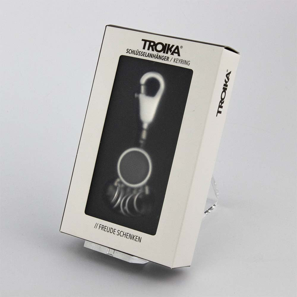TROIKA Germany Keyring with Clip Hook, Black Vision