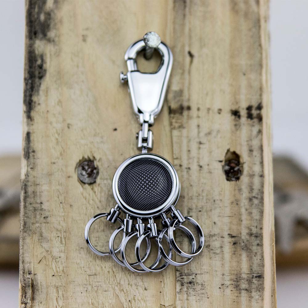 TROIKA Germany Keyring with Clip Hook, Black Vision