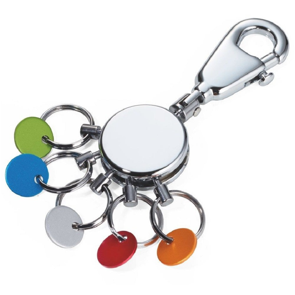 TROIKA Germany Keyring with Clip and 5 Rings, Patent Colour – Shiny