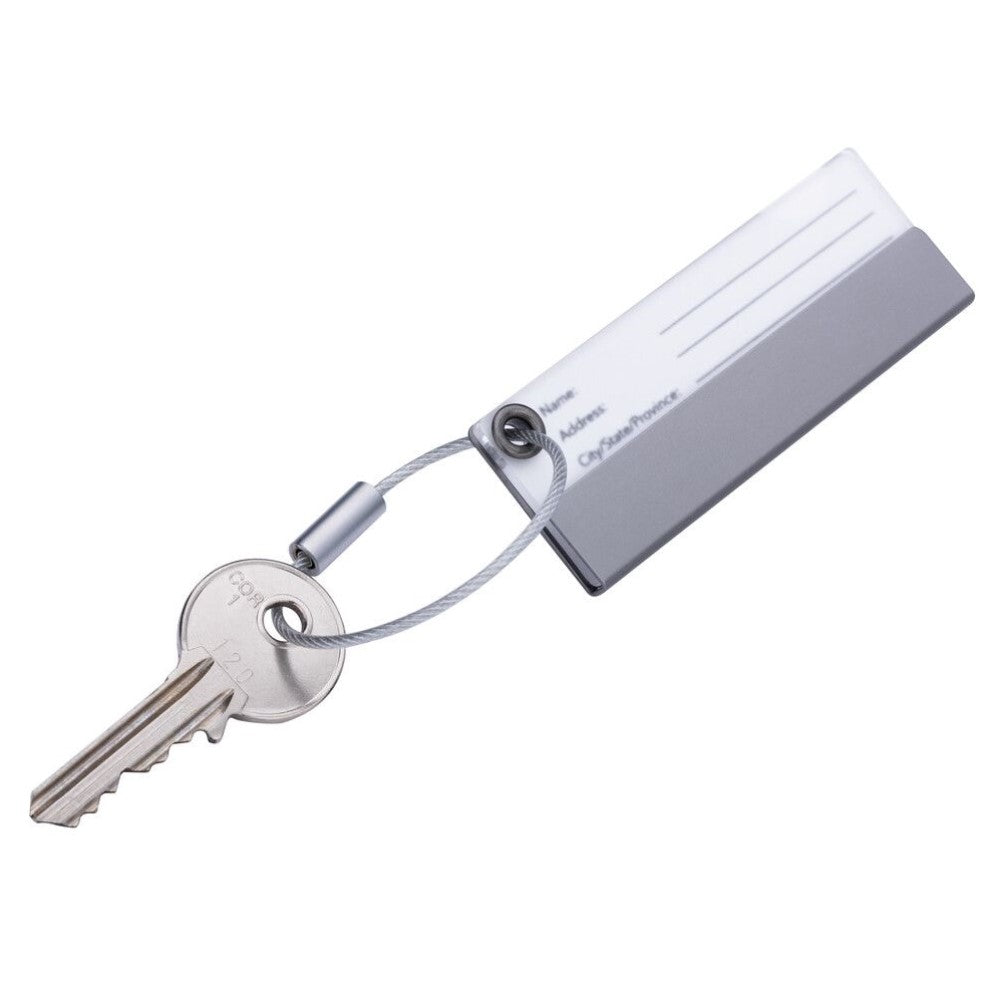 TROIKA Luggage Tag with Address Field: Aluminium. Personalisable ADRESSAT