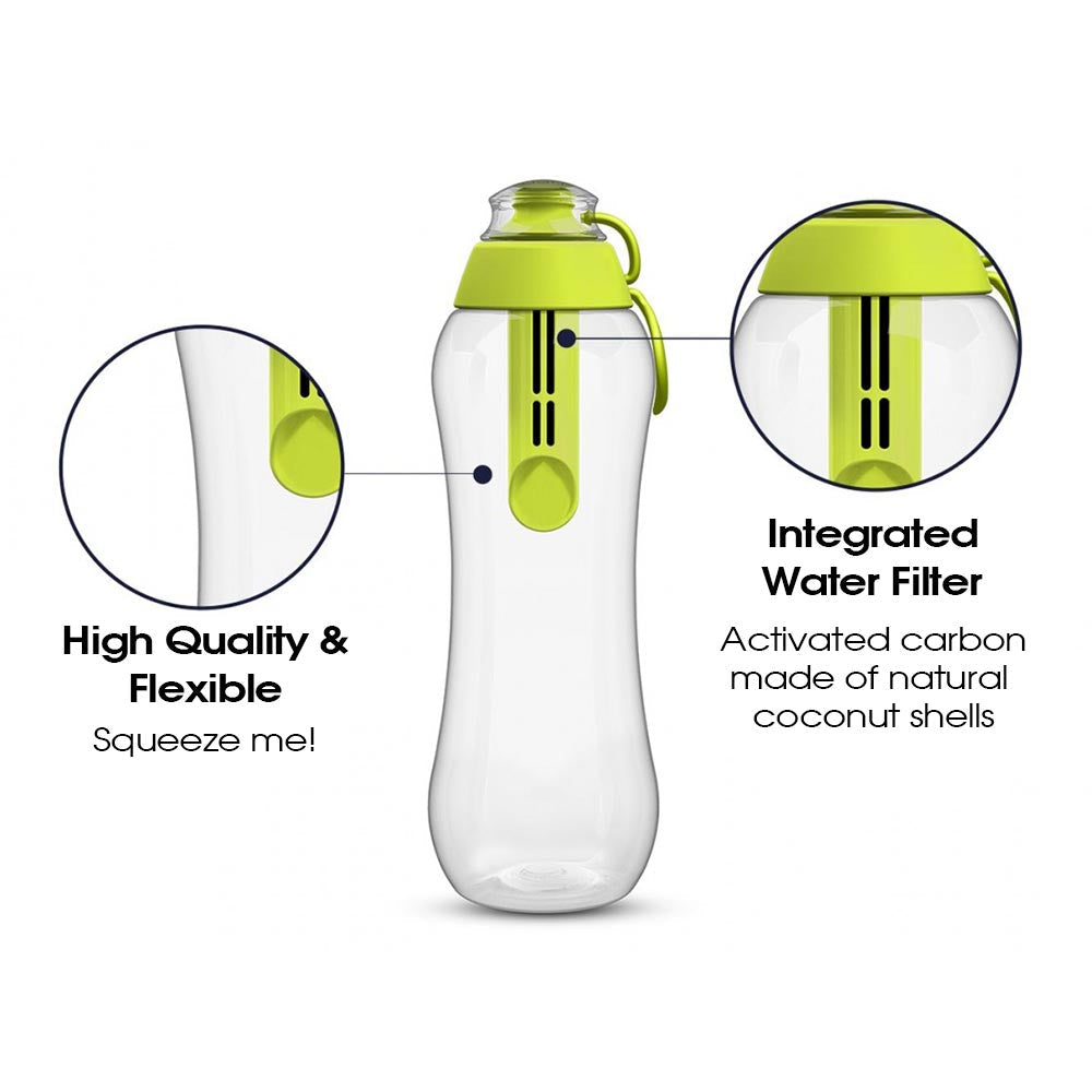 PearlCo Water Filter bottle including 1 filter cartridge 500ml – Green