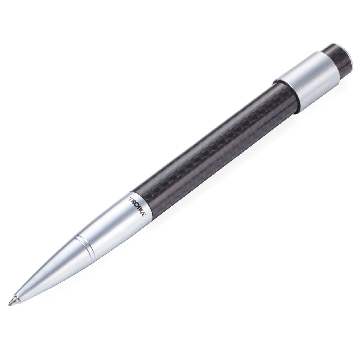 TROIKA Ballpoint Pen with Rotating Metal Ring for Stress Relief