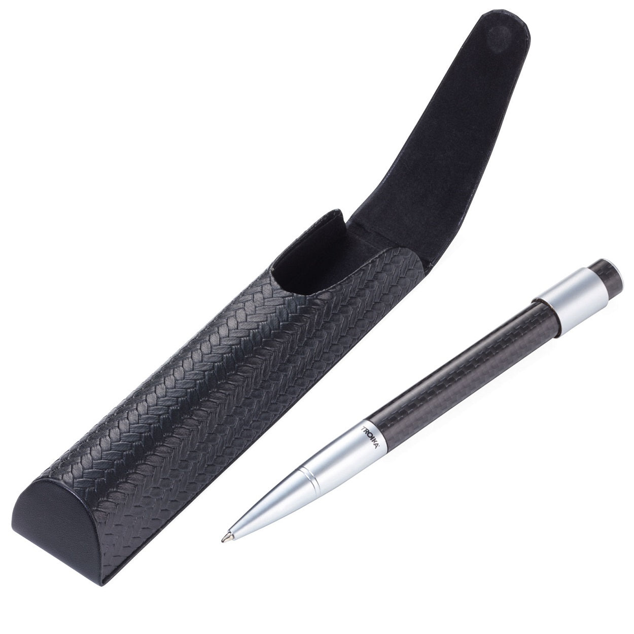 TROIKA Ballpoint Pen with Rotating Metal Ring for Stress Relief