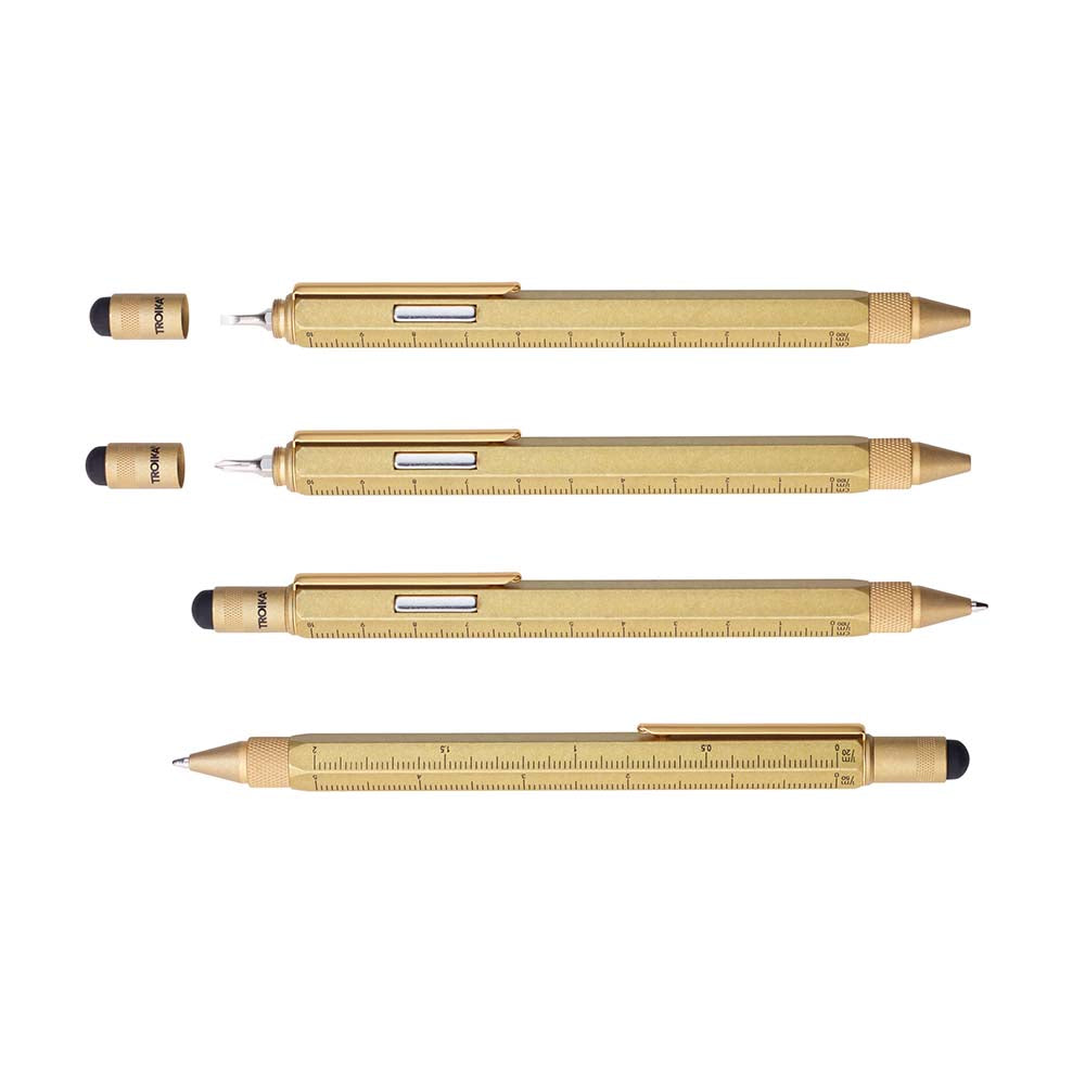 TROIKA Multitasking Pen with Magnet CONSTRUCTION MAGNET - Antique Brass
