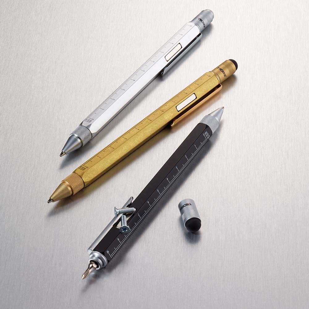 TROIKA Multitasking Pen with Magnet CONSTRUCTION MAGNET - Antique Brass