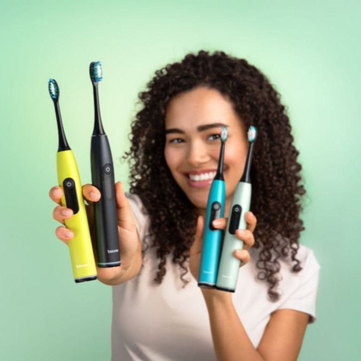Beurer SC 50 Electric Toothbrush | Advanced Sonic Technology for Healthy Teeth & Gums | Eco-Friendly | Peppermint Green