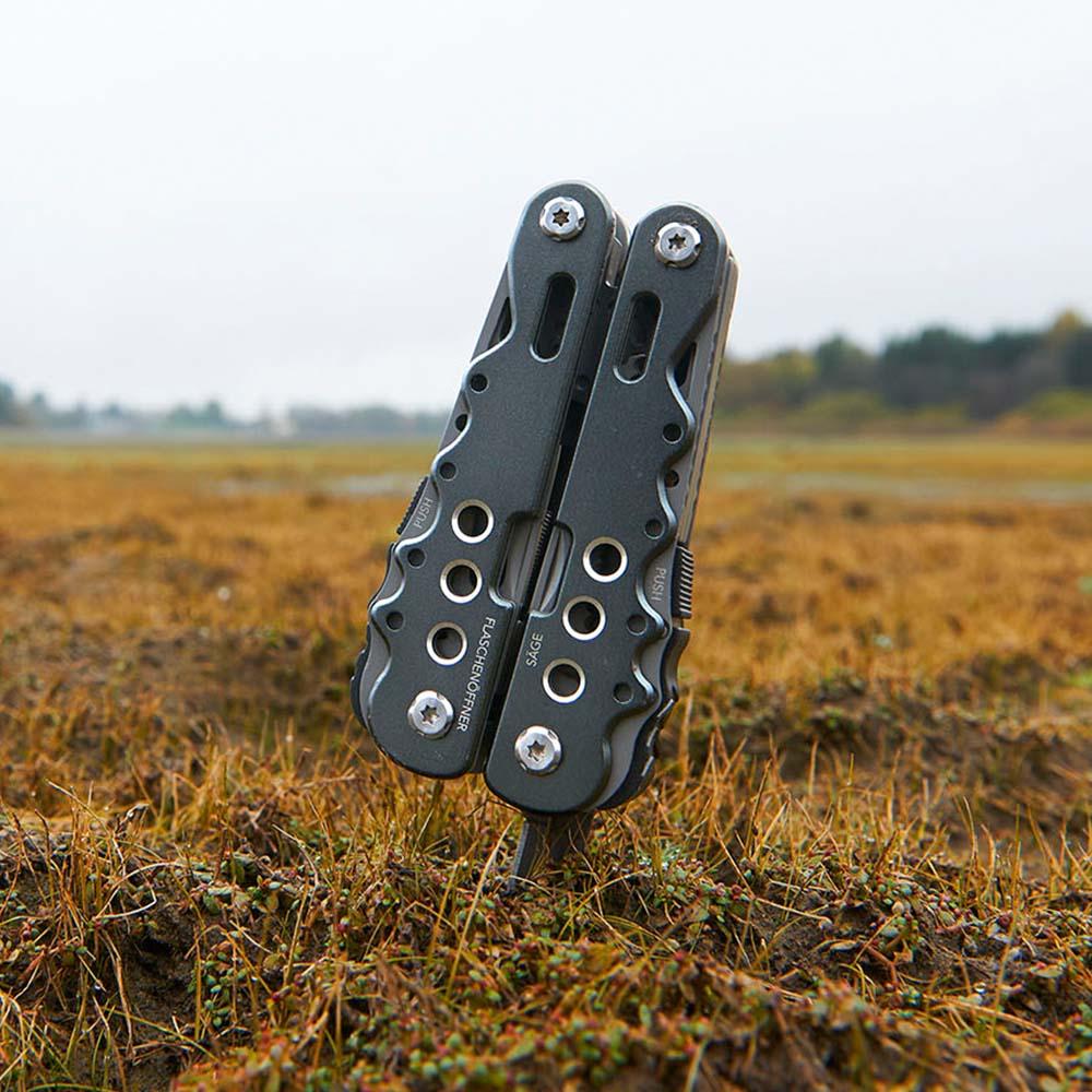 TROIKA Multi-Tool with 10 Functions Including Pliers, Knife, Openers TOL41/GY