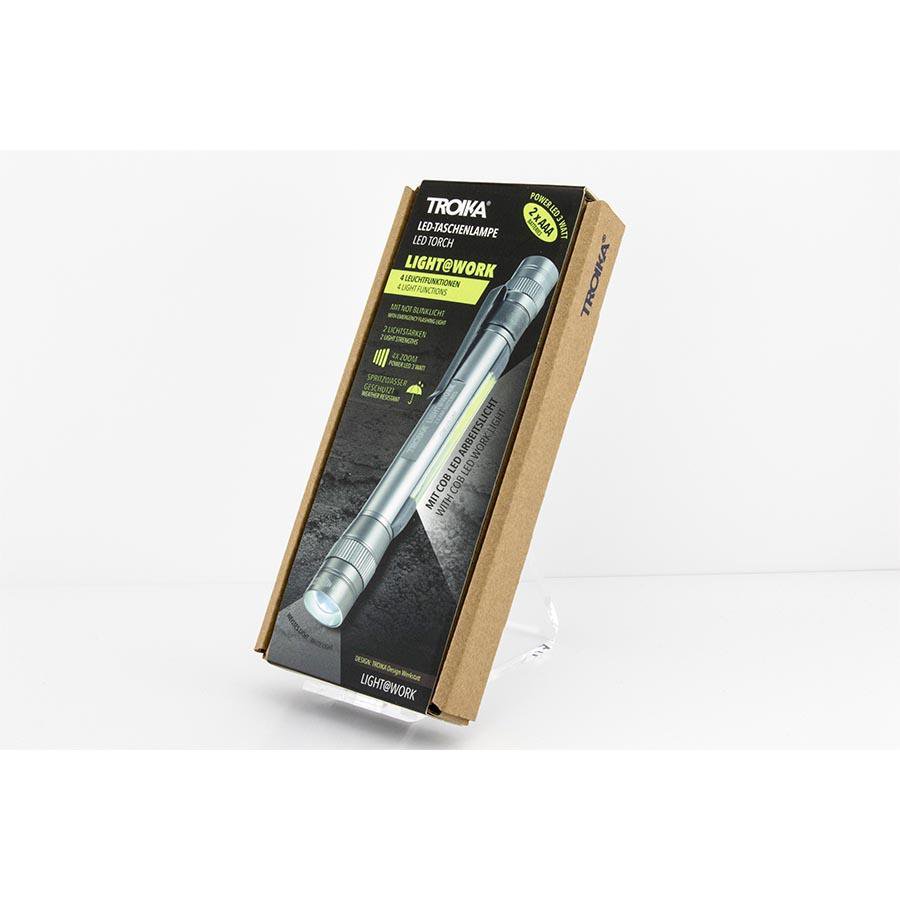 TROIKA 4-in-1 Super Bright LED Torch with Zoom Focus - Silver
