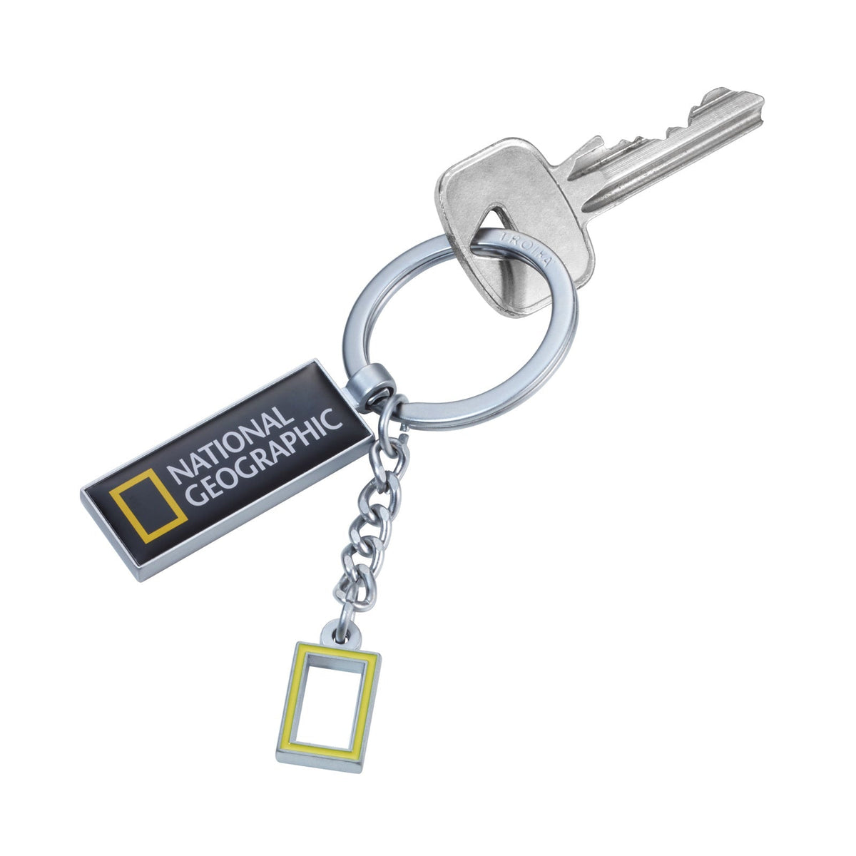 TROIKA National Geographic keyring holding a house key