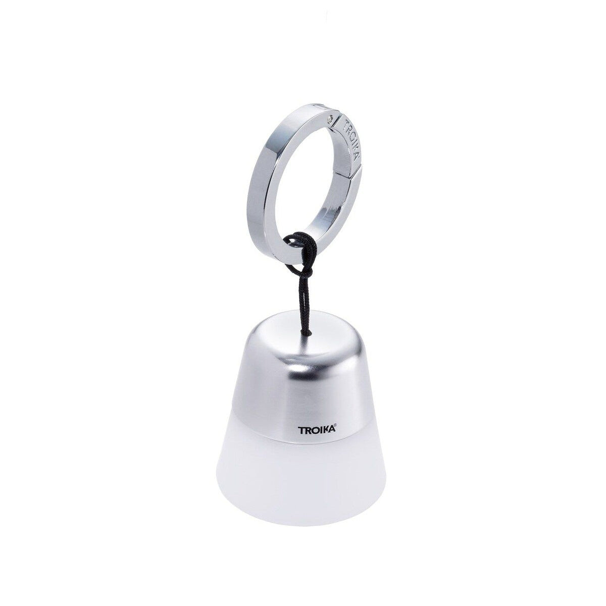 TROIKA Germany mini LED bag light, pendant lamp shape, white shade and silver ring