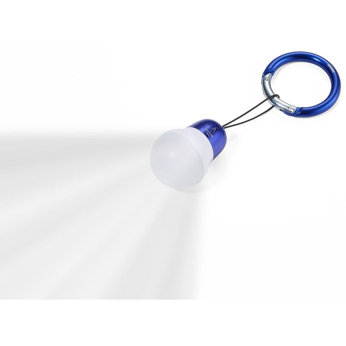 TROIKA light bulb bag light in dark blue switched on