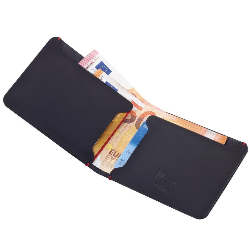 TROIKA Slim Wallet & Credit Card Case with RFID Fraud Protection in Black