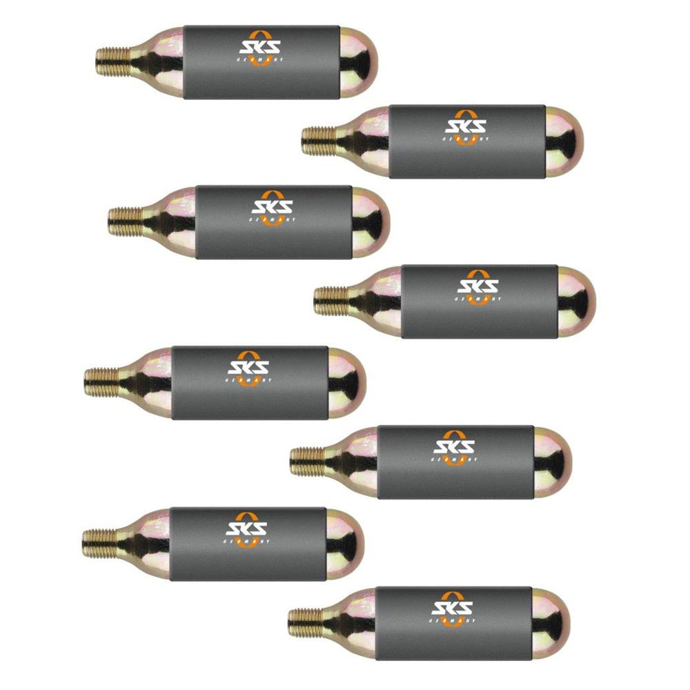 SKS Co2 Cartridge: Threaded, 24g for use with Airgun Bicycle Pump x 8