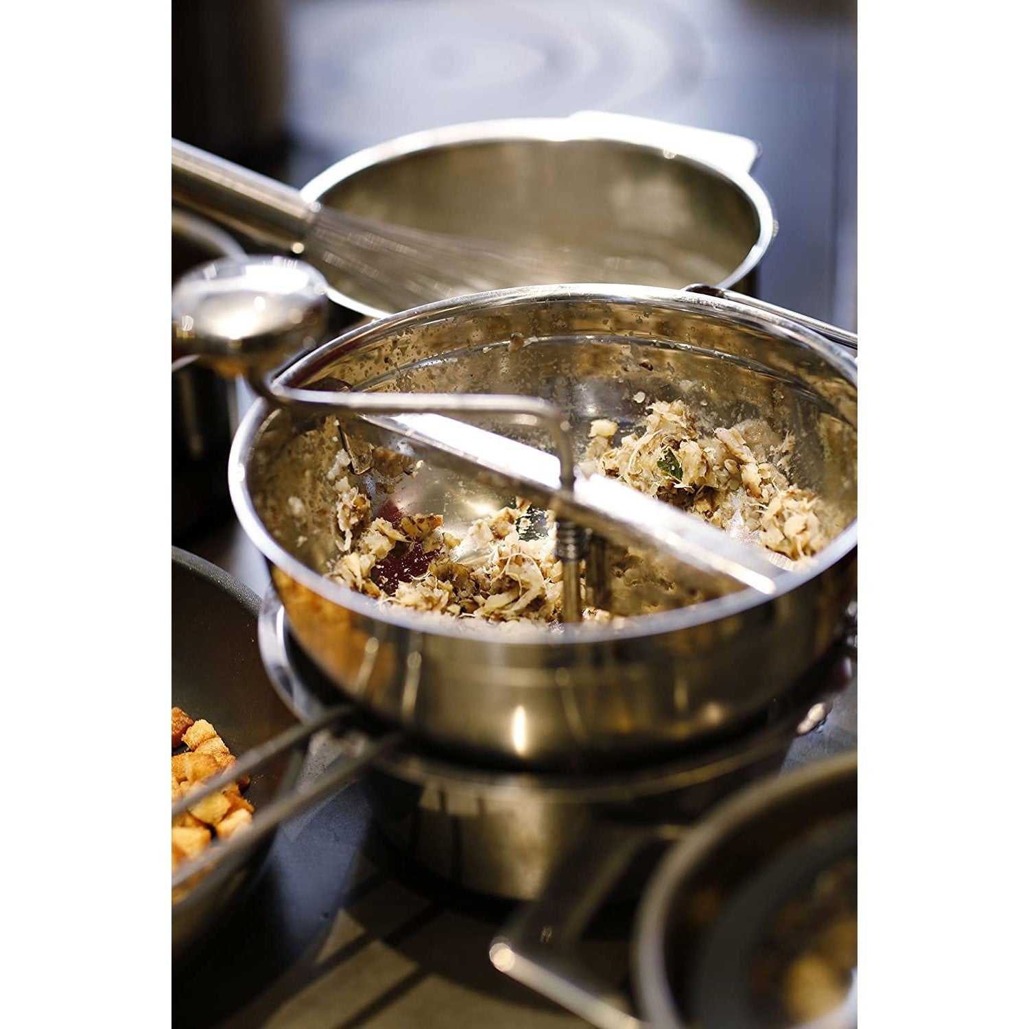 Roesle Food Mill: Passetout with Handle and 2 Sieve Sizes Stainless Steel