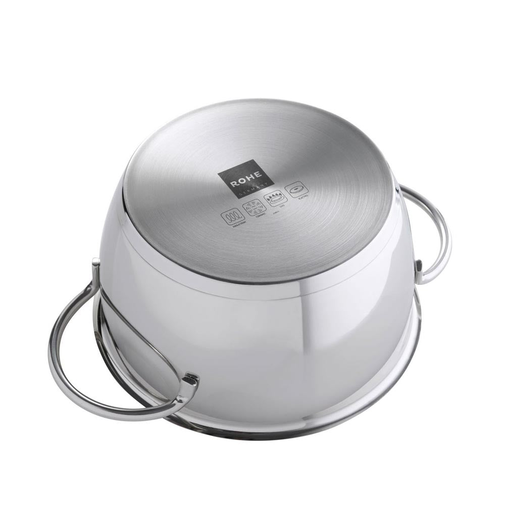 ROHE Fondue Set Pot, Base, Burner, 6 Forks, Splash Guard "Fenja" - 18cm (2.2L)