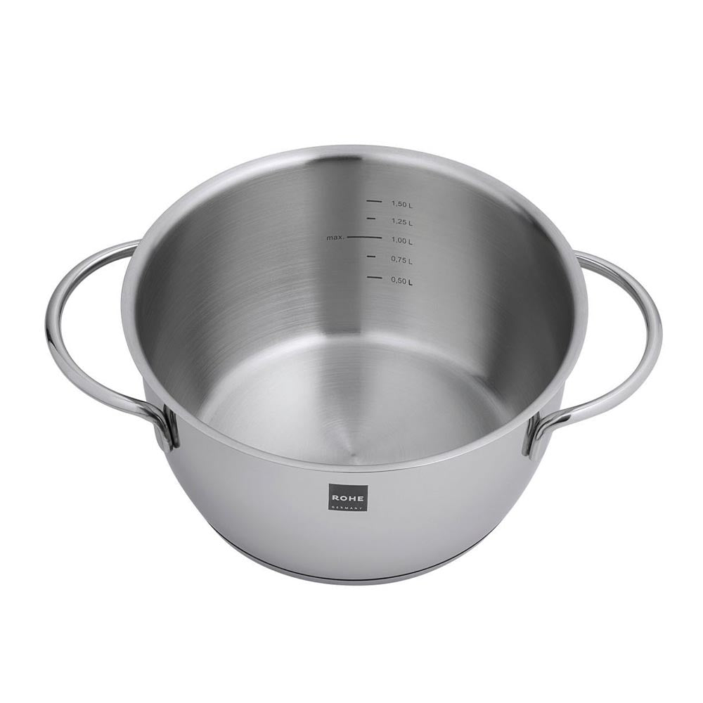 ROHE Fondue Set Pot, Base, Burner, 6 Forks, Splash Guard "Fenja" - 18cm (2.2L)