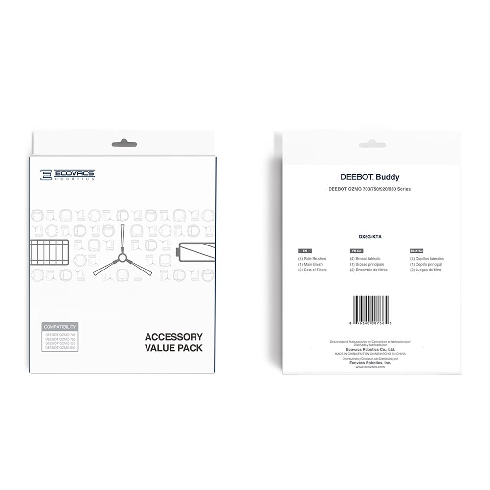 Ecovacs Deebot 920/950/T8+/T8 AIVI/N8+ Buddy Kit - 5x Brushes, 3x Filter/Sponge