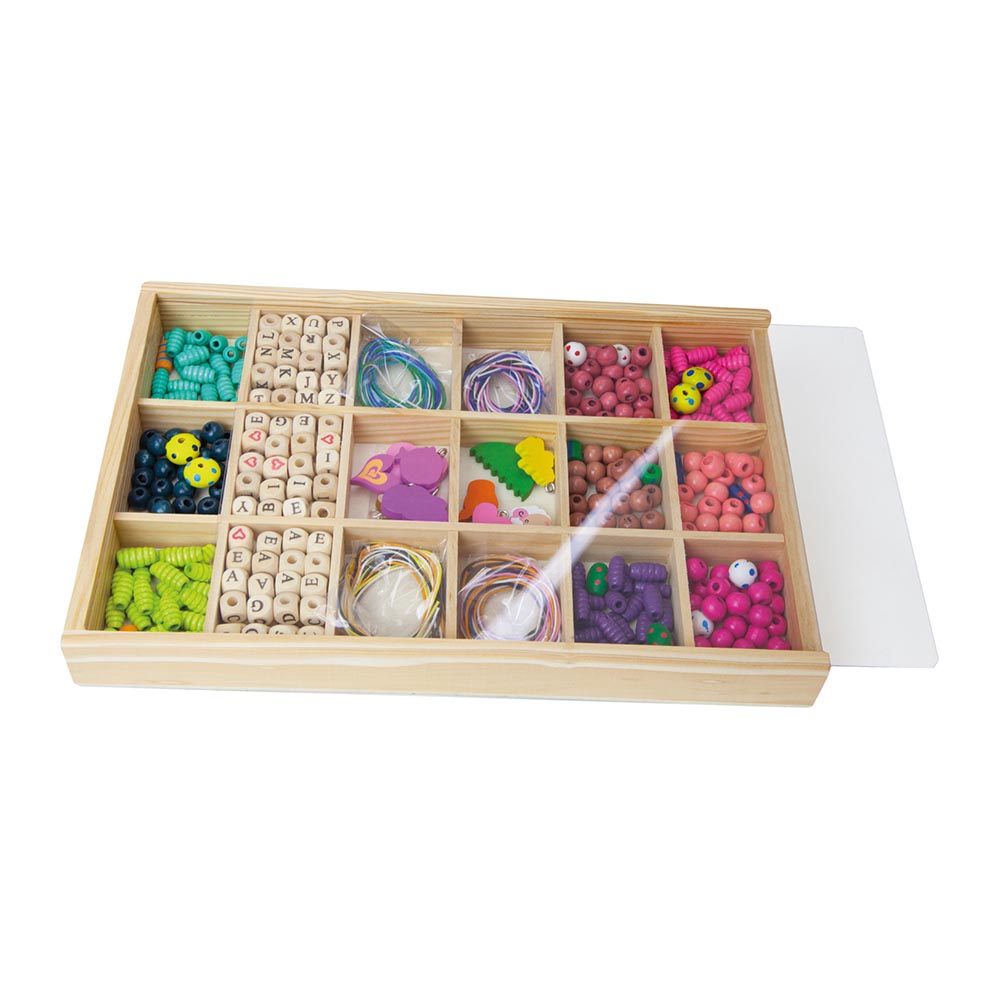 Lena Wooden Beads Arts & Crafts Jewellery Set: ABC and Deco 315+ Pieces