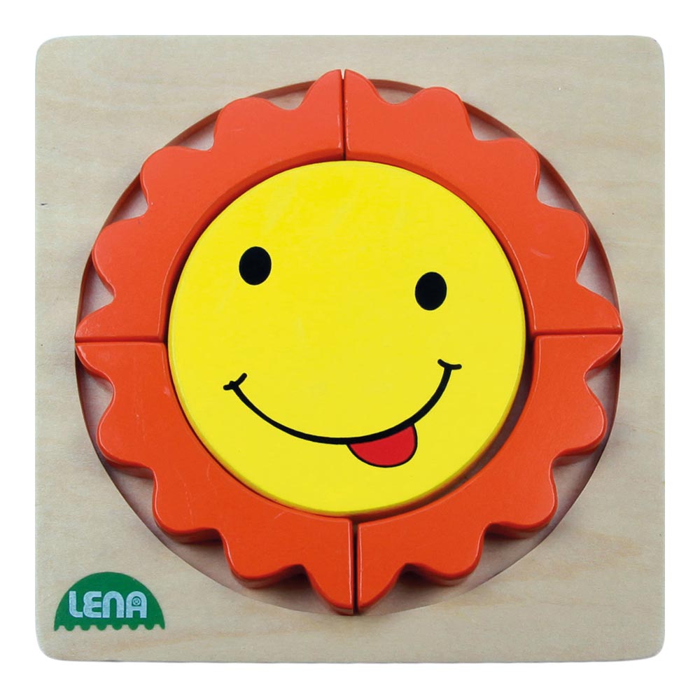 LENA Wooden Puzzle for Children 18 Months and Up: Happy Sun