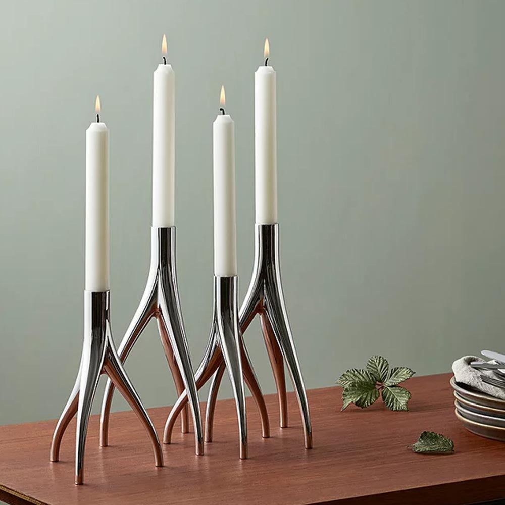 Vagnbys Mangrove Candlestick Silver 23cm