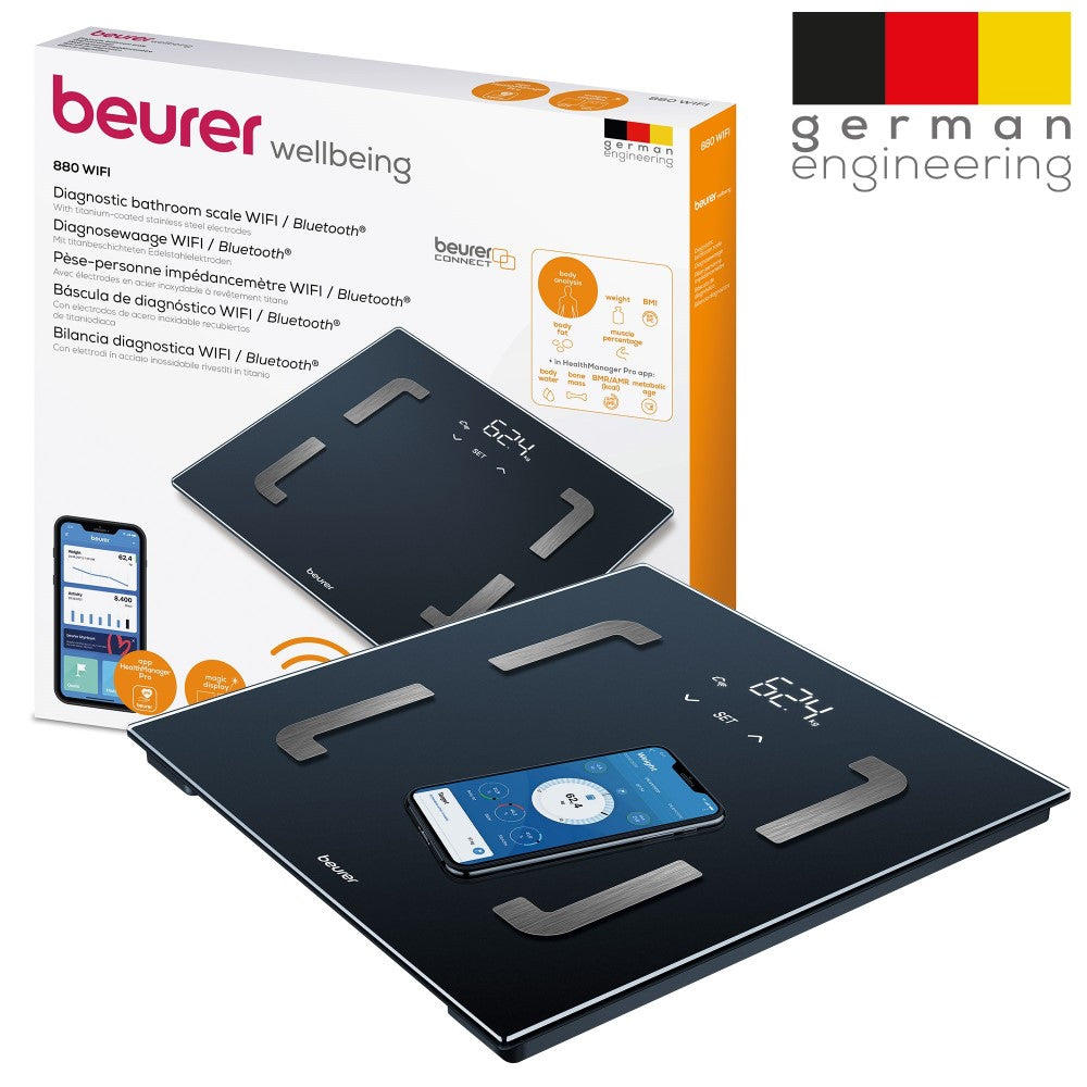 Beurer Diagnostic Scale / BMI Scale / Body Fat Scale with App BF 880 WIFI