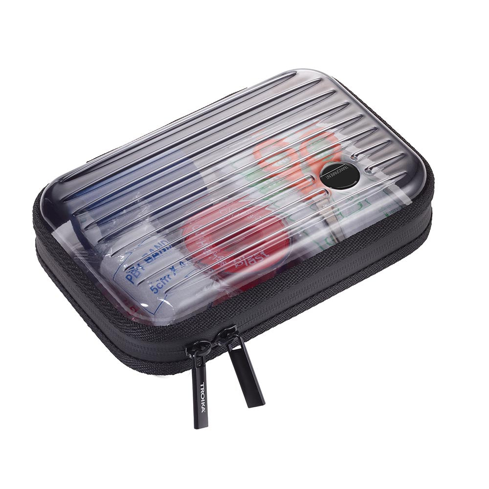 Troika Organiser Travel Case with Zip Transparent Clear Case