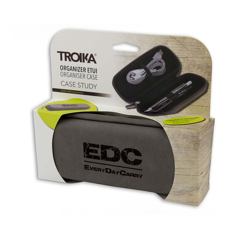 TROIKA Organiser Case with Zip CASE STUDY - Grey