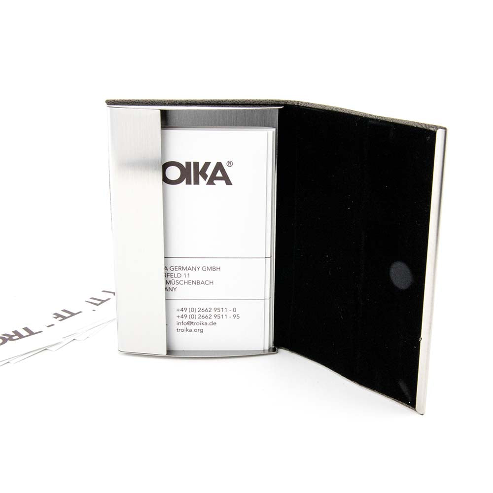 TROIKA Business or Credit Card Case and Stand Function - Dark Grey