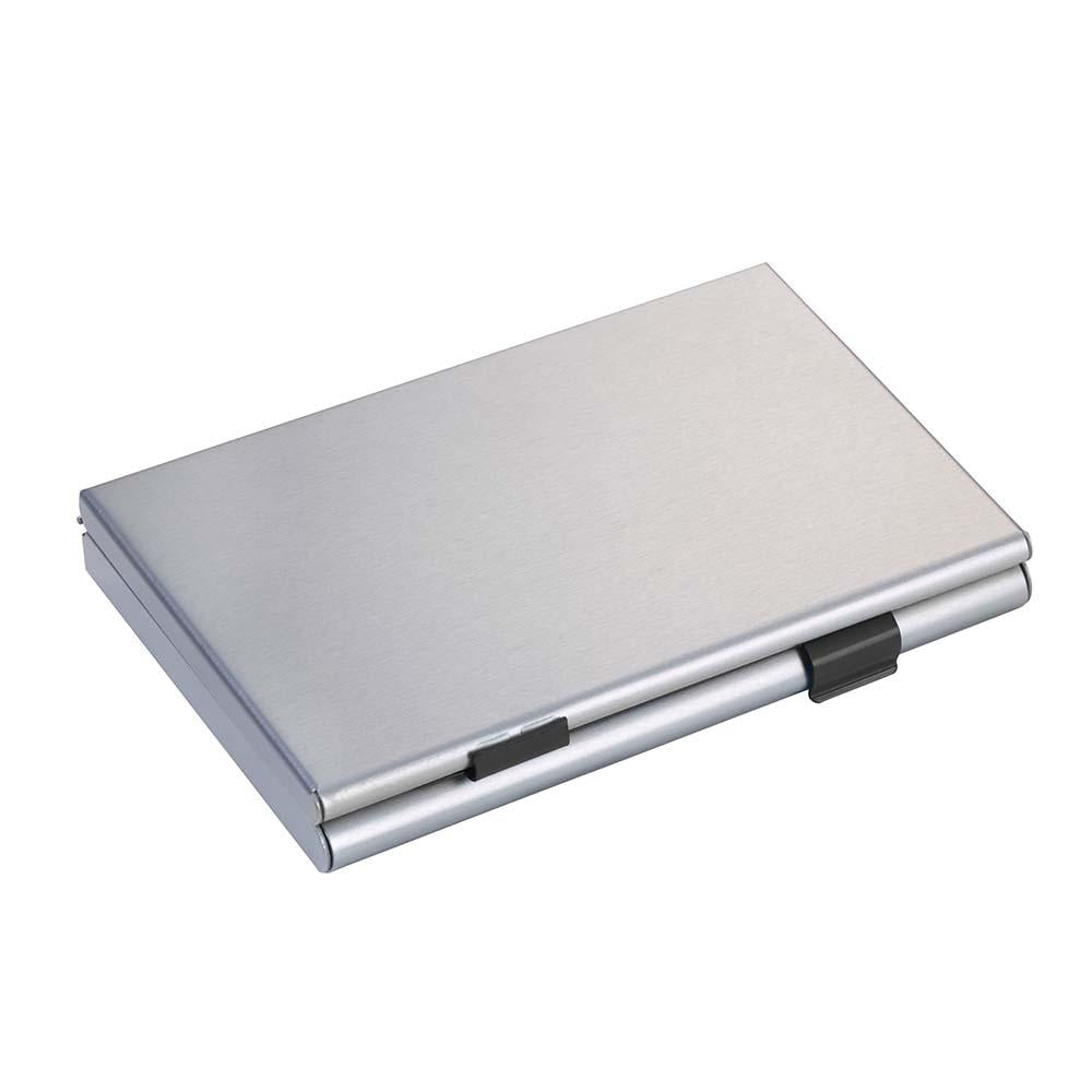 TROIKA Business or Credit Card Case with Partition - Silver & Black