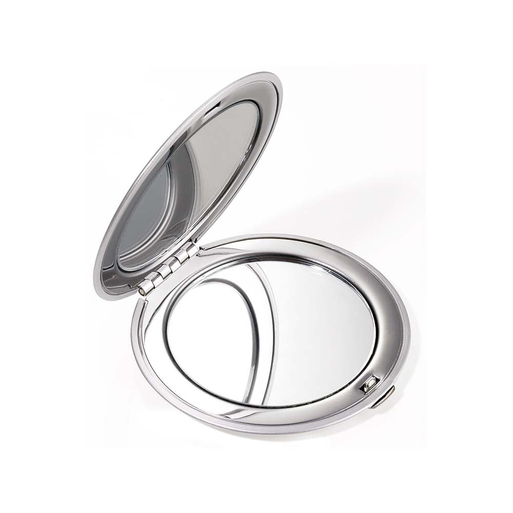 Troika Magnifying Pocket Mirror - Black Flowers