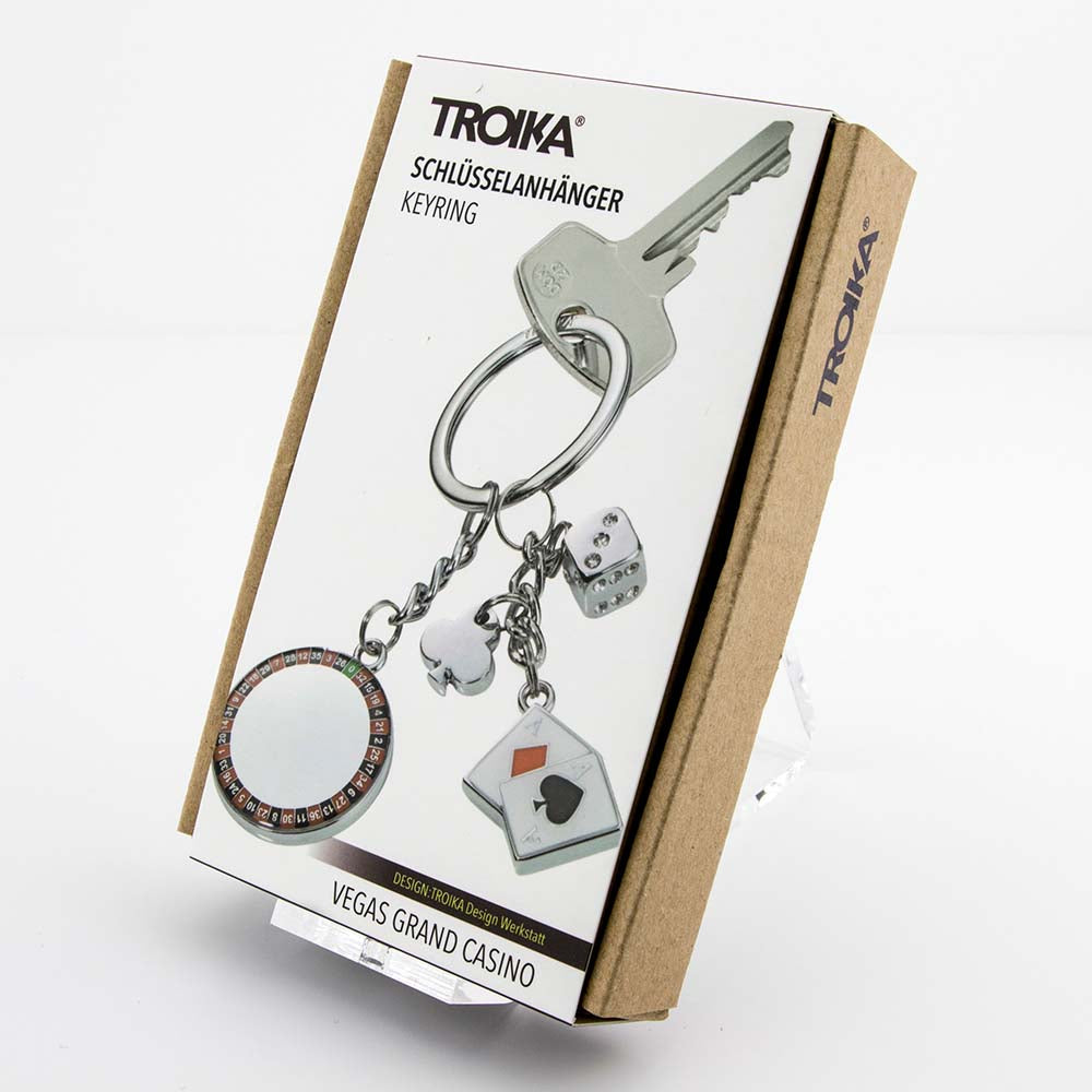 TROIKA Keyring with 4 Charms VEGAS GRAND CASINO