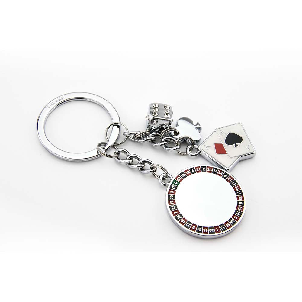 TROIKA Keyring with 4 Charms VEGAS GRAND CASINO