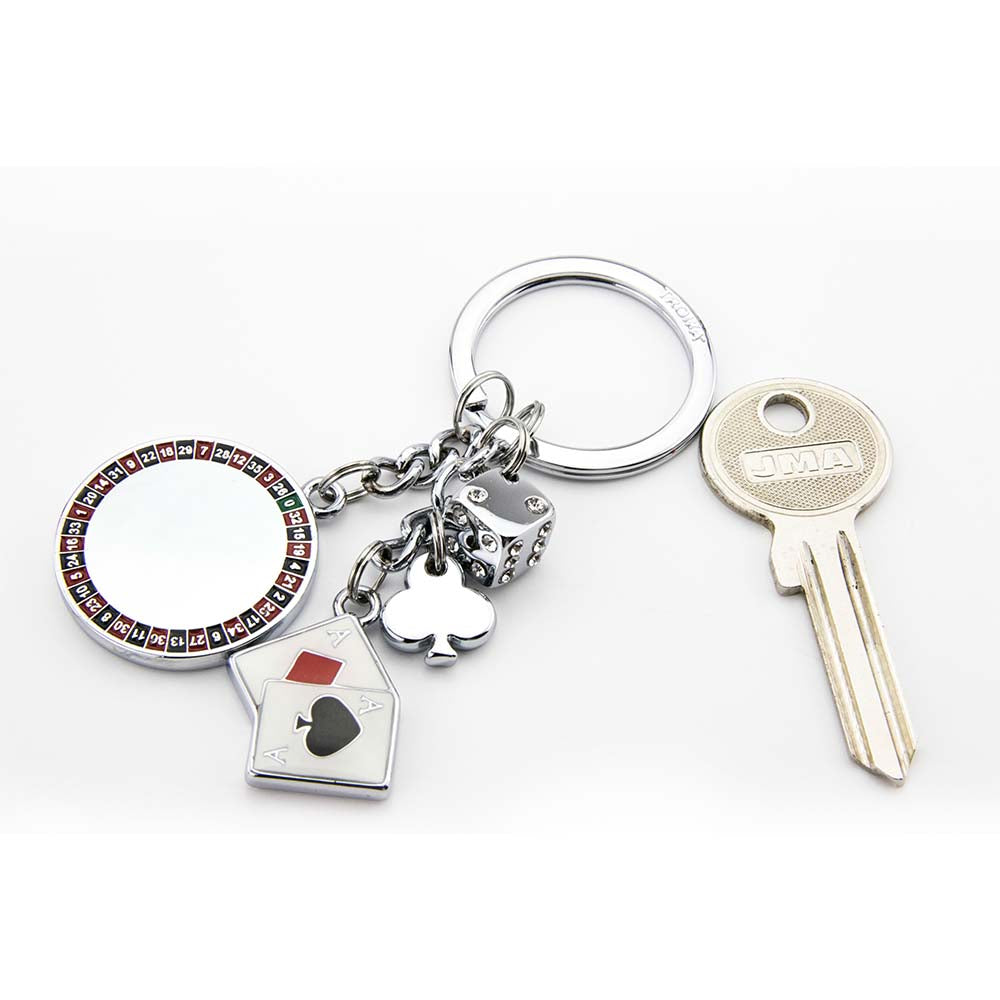 TROIKA Keyring with 4 Charms VEGAS GRAND CASINO