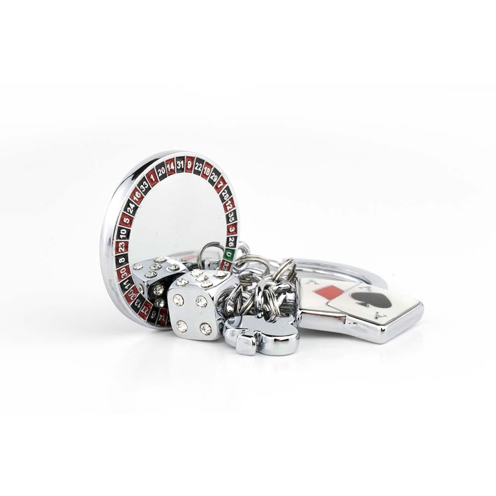 TROIKA Keyring with 4 Charms VEGAS GRAND CASINO