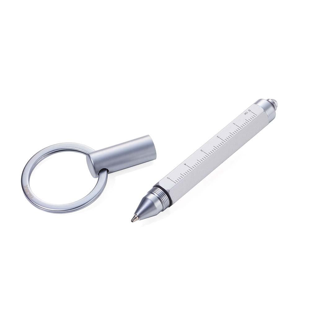 TROIKA Keyring with Torch and Micro Ballpoint Pen - Silver