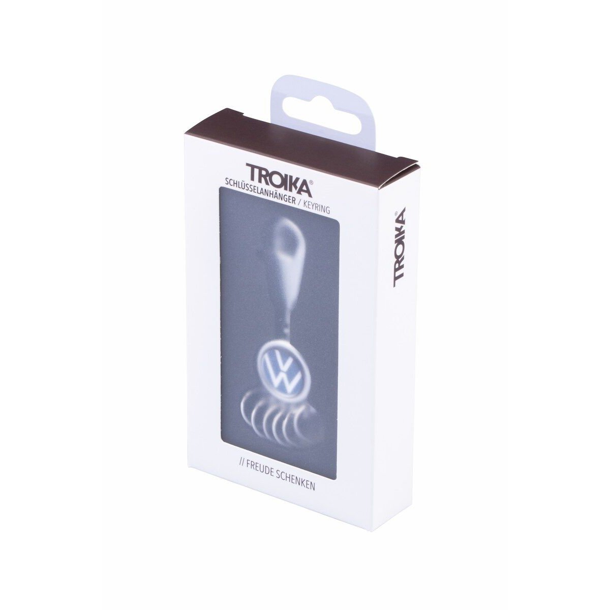 TROIKA Keyring with Carabiner and 6 Rings Volkswagen VW Logo PATENT