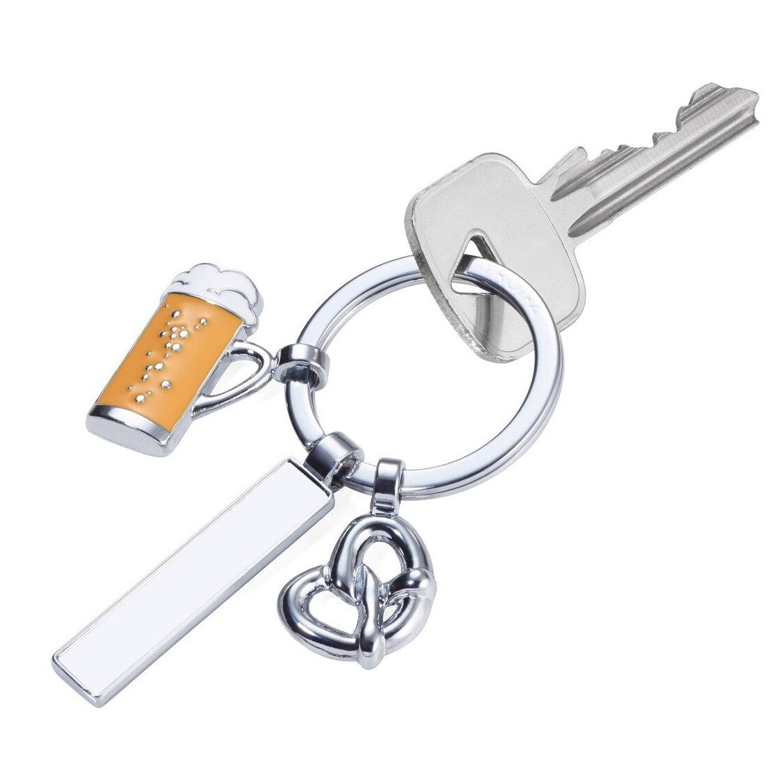 TROIKA Keyring: Beerfest with Pretzel, Beer and Personalisable Blank Charms